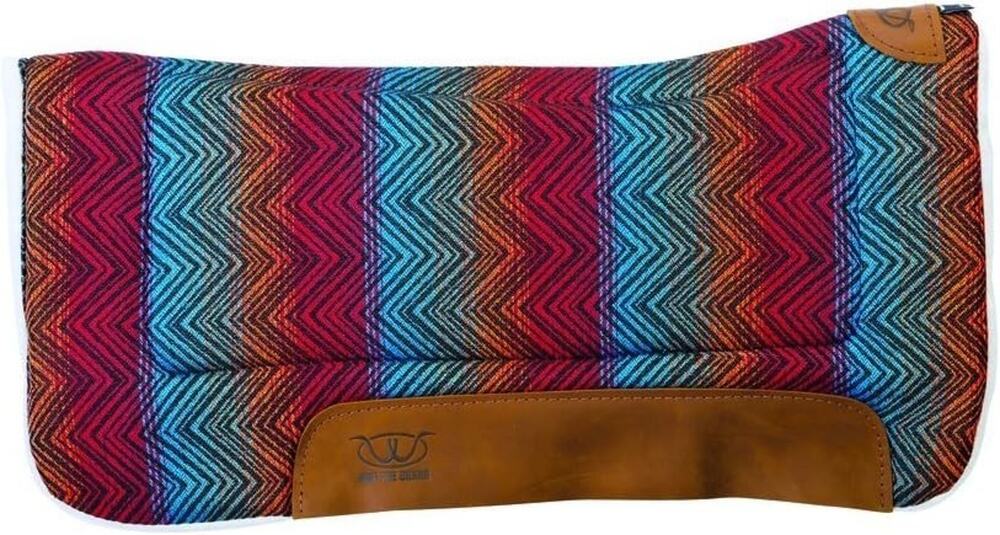 Weaver Leather Contoured Saddle Pad 30x30 Merino Wool Fleece Felt Red Multi